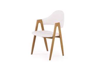 Jídelní židle K247 - bílá/dub medový